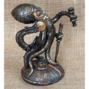Steampunk Traveler Octopus Figure Small Statue Resin Lovecraft Eclectic Nautical